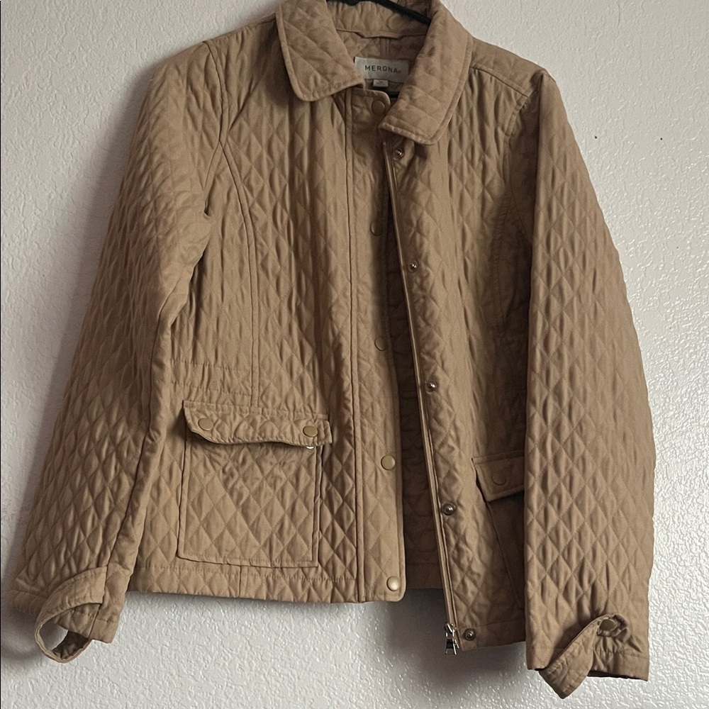 Merona Women's Beige Quilted Utility Jacket